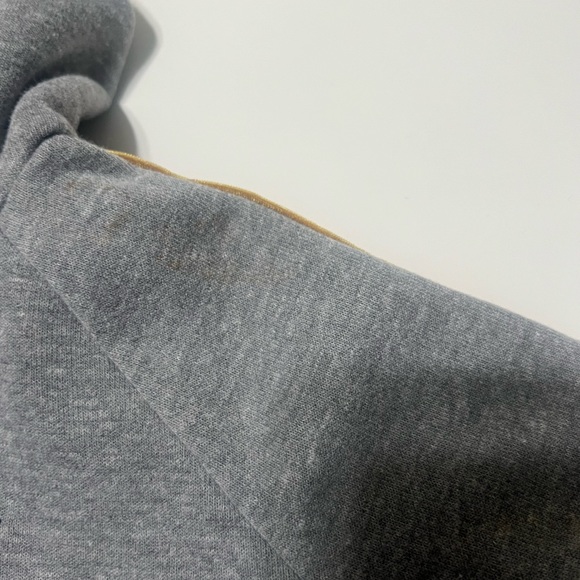 Rare Aviator Nation Gray Pullover Hoodie with Velvet Stripes and Zipper Pouch - Picture 6 of 10